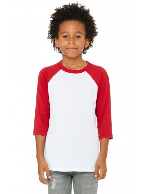  Bella + Canvas 3200Y Youth 3/4-Sleeve Baseball T-Shirt